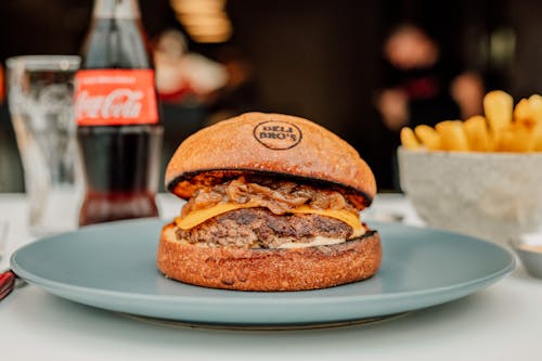 Hamburger on Plate