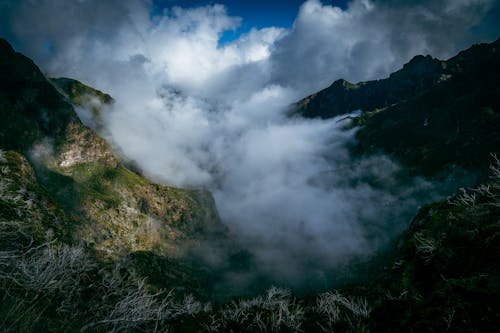 View of Clouds in Mountains 