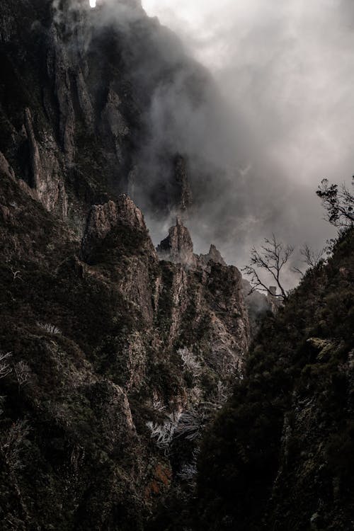 Free Eroded Mountains under Cloud Stock Photo