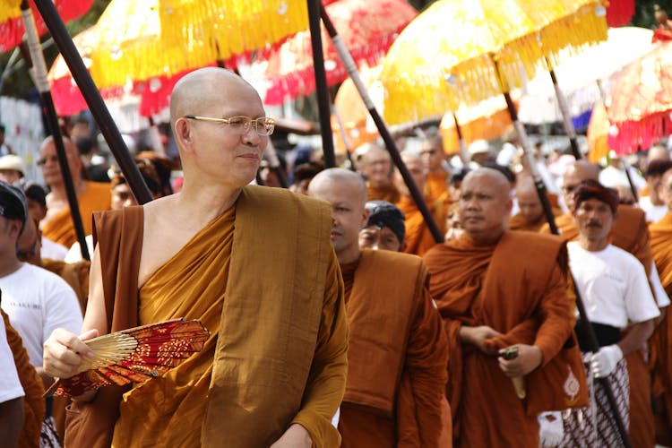 Buddhist Monks On Parade