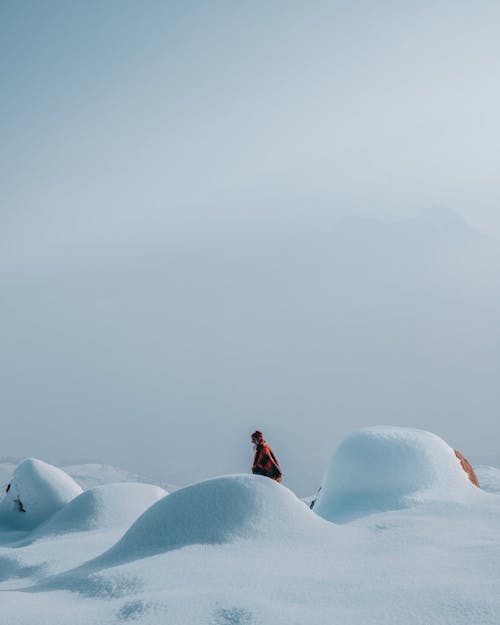 Person Standing in Snow