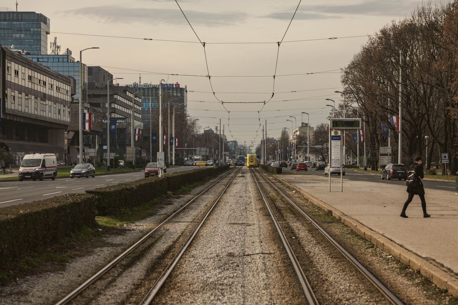 Person using Bolt ride-sharing app on a smartphone in Zagreb, Croatia