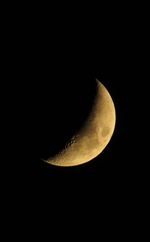 Free Crescent Moon on a Black Sky Stock Photo