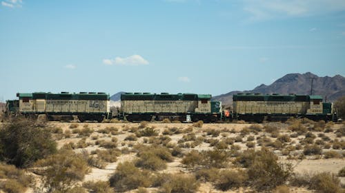 Cargo Train in Desert