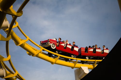 People Riding a Rollercoaster Ride 