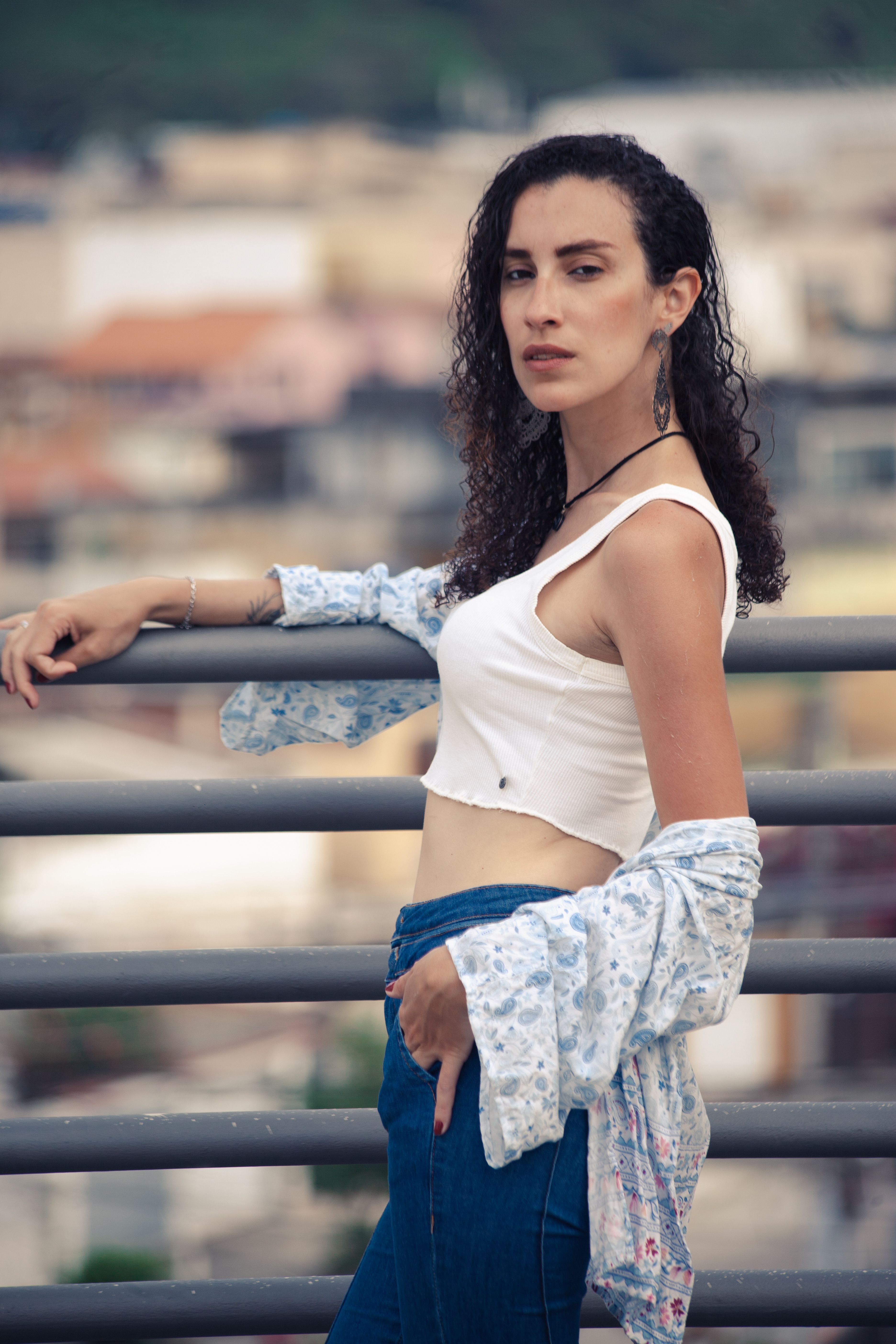 Woman Posing by Railings · Free Stock Photo