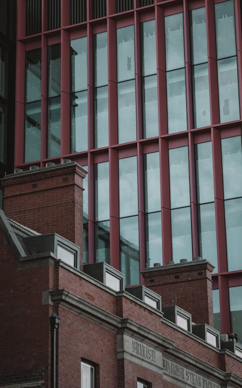 Close-up of a Modern Building Facade in City 