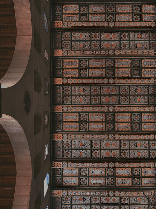 Ornamented Ceiling of Al-Aqsa Mosque in Jerusalem