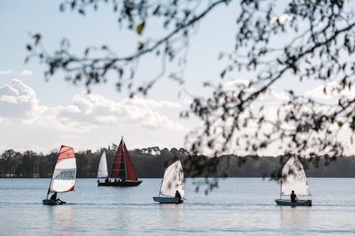 Sailboats on Lake in France