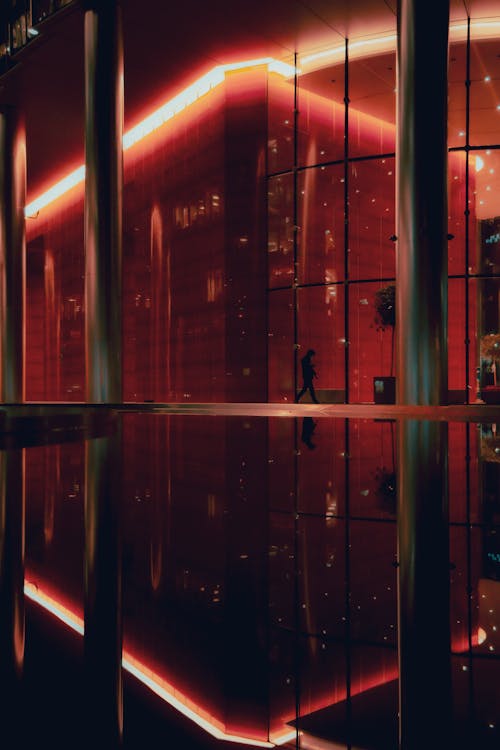 Fotobanka s bezplatnými fotkami na tému budova, červené svetlá, futuristický