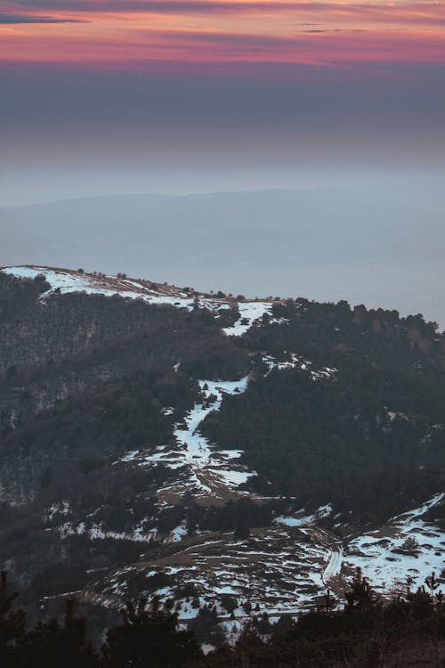 Clouds at Dusk over Forest in Winter