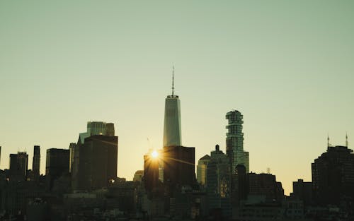 Skyline of New York City at Sunset 