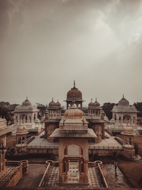 Aerial View of the Gatore Ki Chhatriyan in Jaipur, India