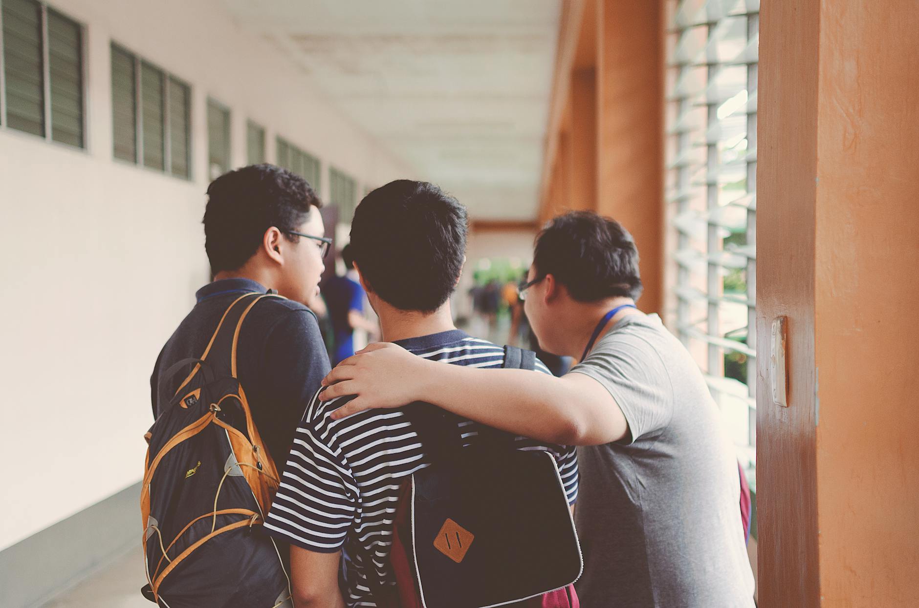 Students in a hallway