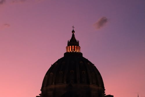 Foto profissional grátis de abóboda, cair da noite, céu rosa