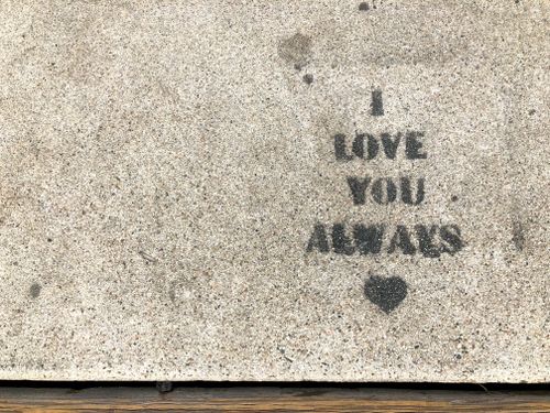 Free Graffiti on a stone surface reading 'I Love You Always' with a heart shape. Stock Photo