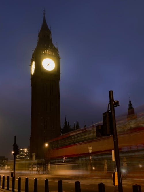 Free stock photo of at night, big ben, lights on