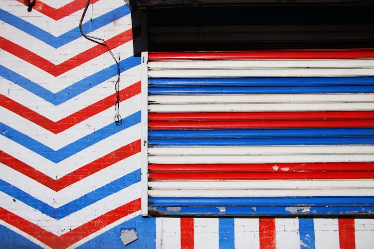 Red, White And Blue Stripes And Chevron