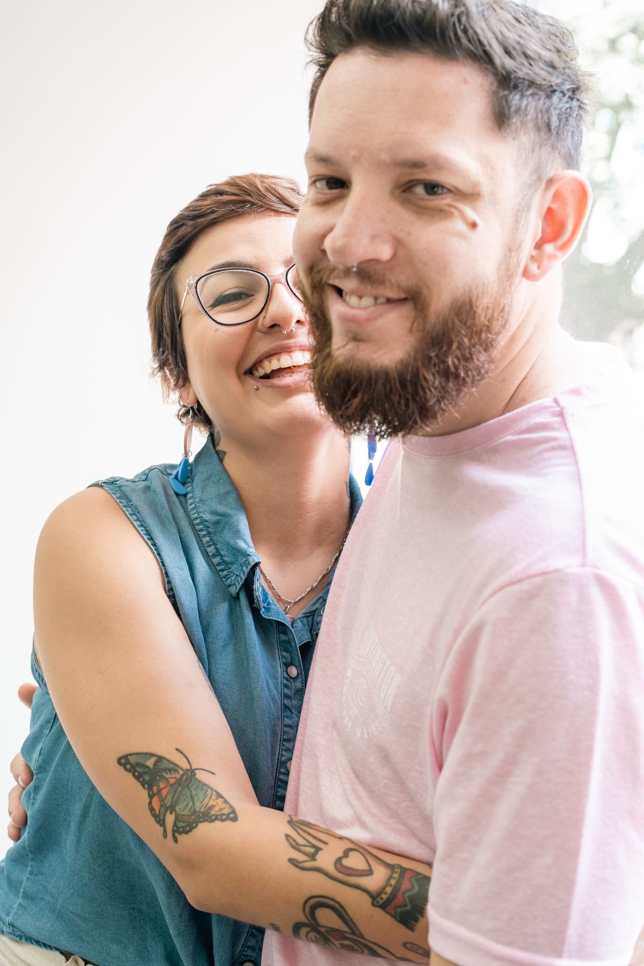 Happy couple enjoying a moment together indoors