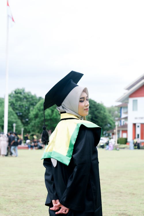Woman Wearing Graduation Cap