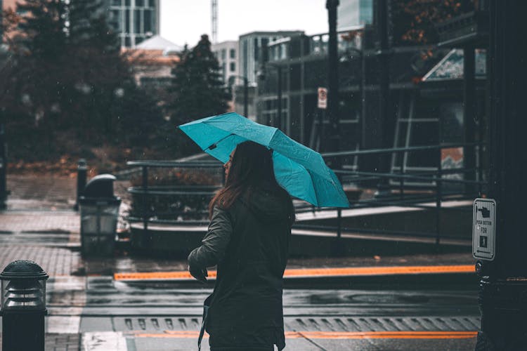 A Woman Holding An Umbrella