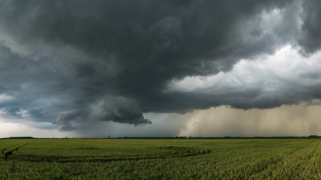 A stormy sky during a tornado formation