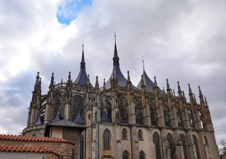 St Barbara's Cathedral Under White Clouds 