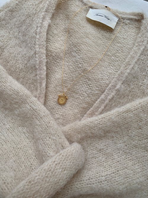 Wool Sweater with Gold Necklace