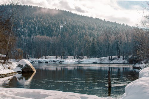 Lake in Winter Scenery