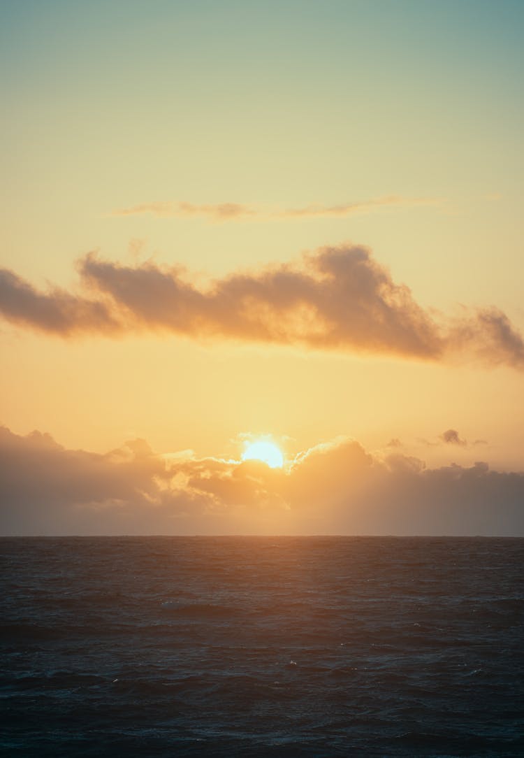 Sunset Over Sea Shore