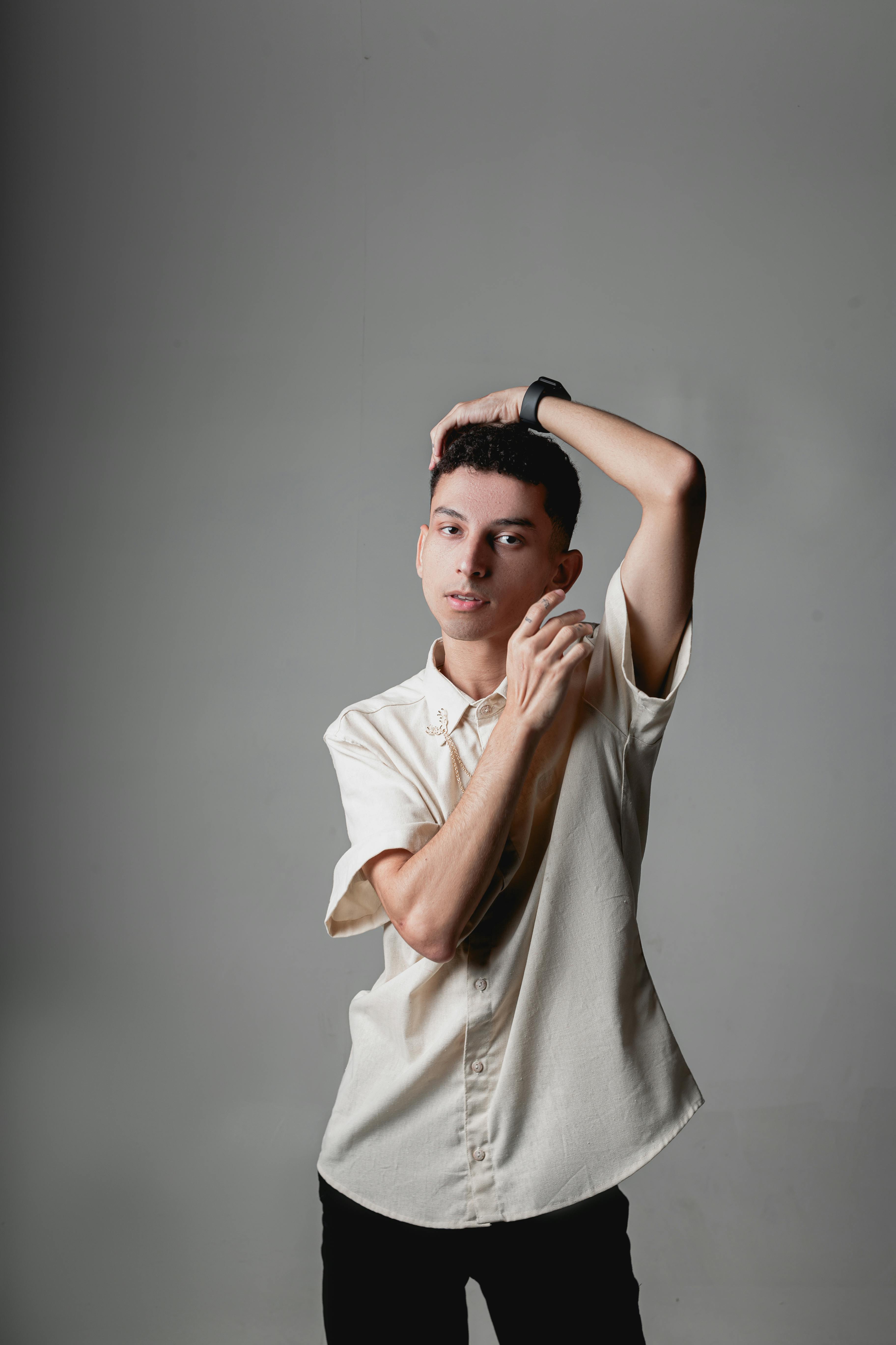 A indian boy poses for portfolio shoot at outside of studio Stock Photo -  Alamy