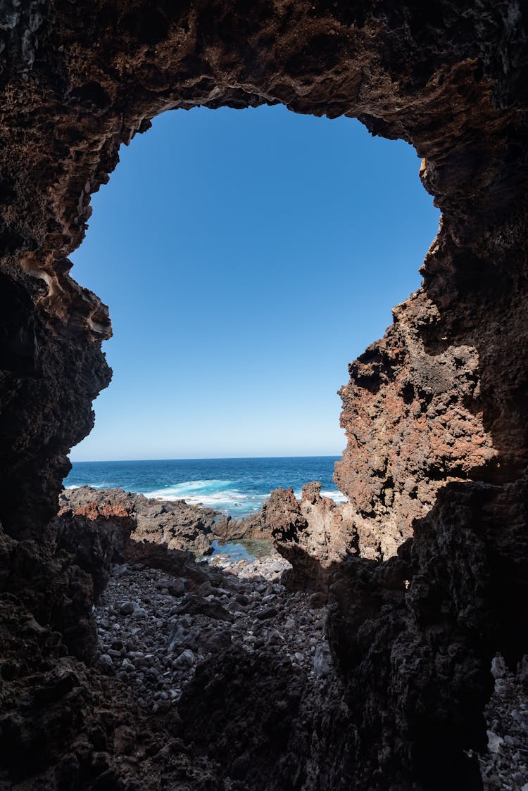 Blue Ocean Near The Cave 