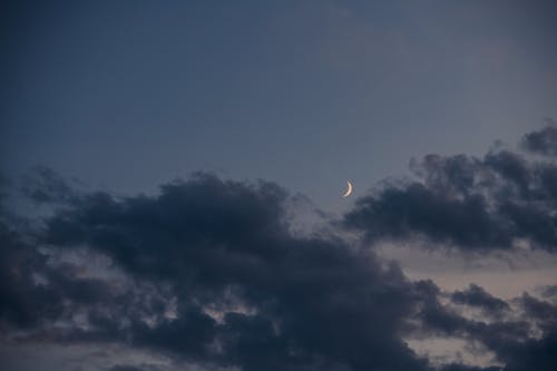 Crescent Moon on Blue Sky
