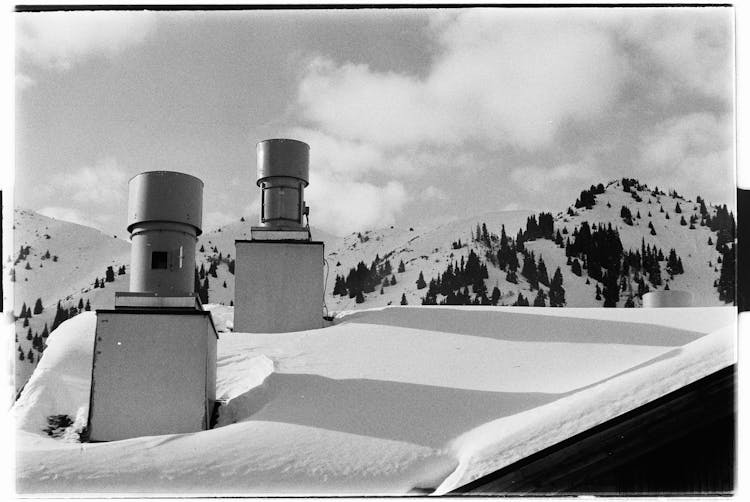 Chimneys Of Snowed House