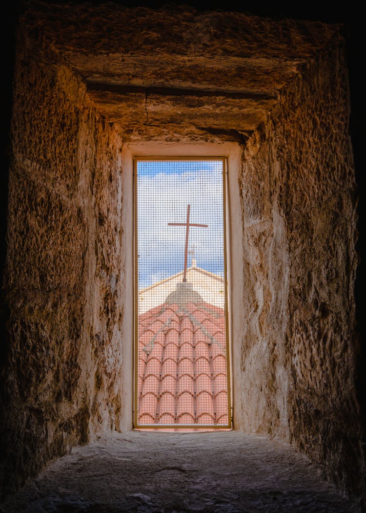 Window With Church Rooftop View 