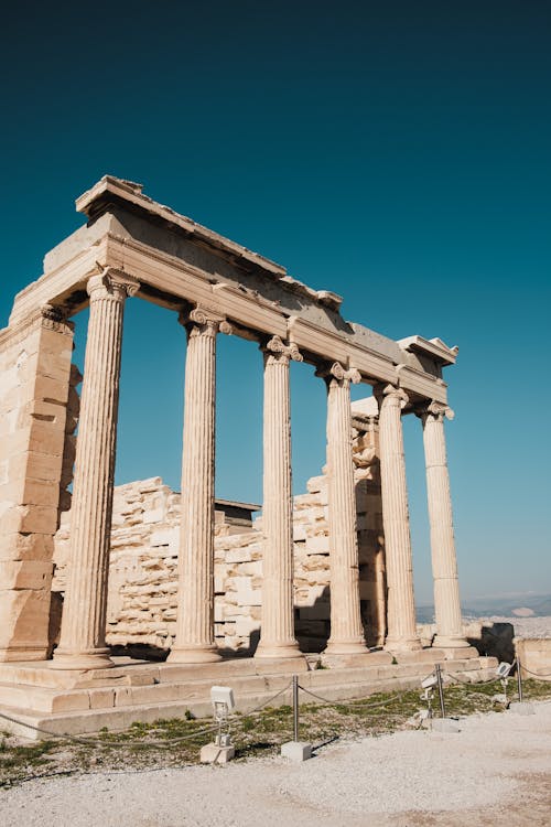 Columns of the Parthenon Temple Ruins in Greece