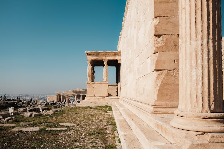 Damaged Wall Of Ancient Ruins