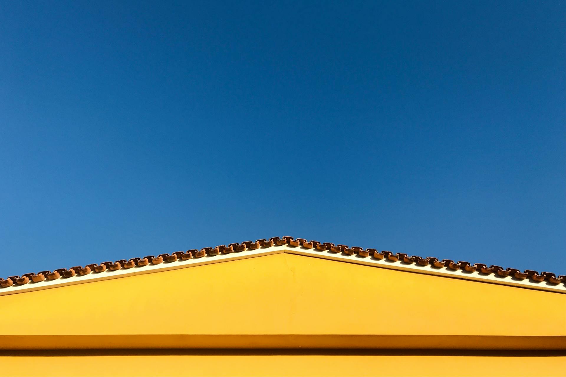 Yellow Portico and Clear Sky
