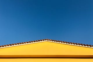 Yellow Portico and Clear Sky
