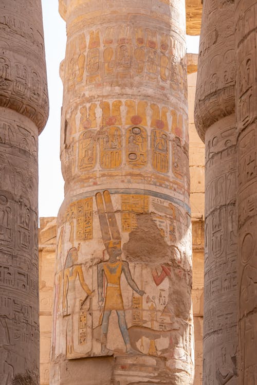 Pillars in the Great Hypostyle Hall, Karnak Temple Complex, Luxor, Egypt