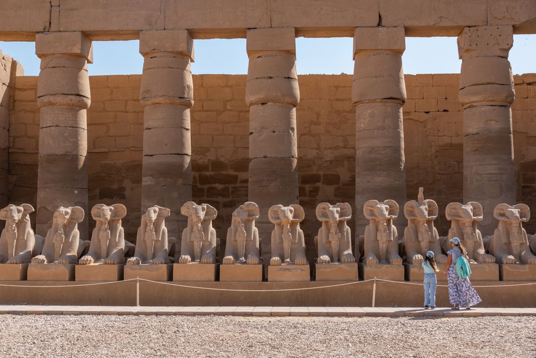 Columns of the Precinct of Amun-Re at Karnak Temple Complex in Luxor