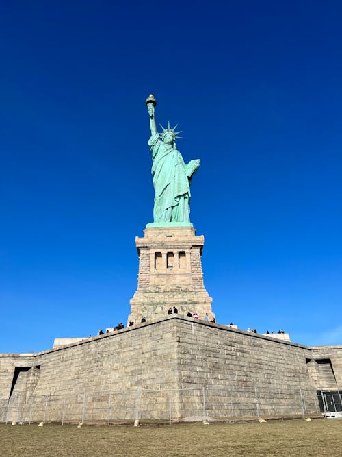 Clear Sky over Statue of Liberty