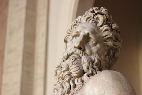 Close-up of the Sculpture of Zeus 