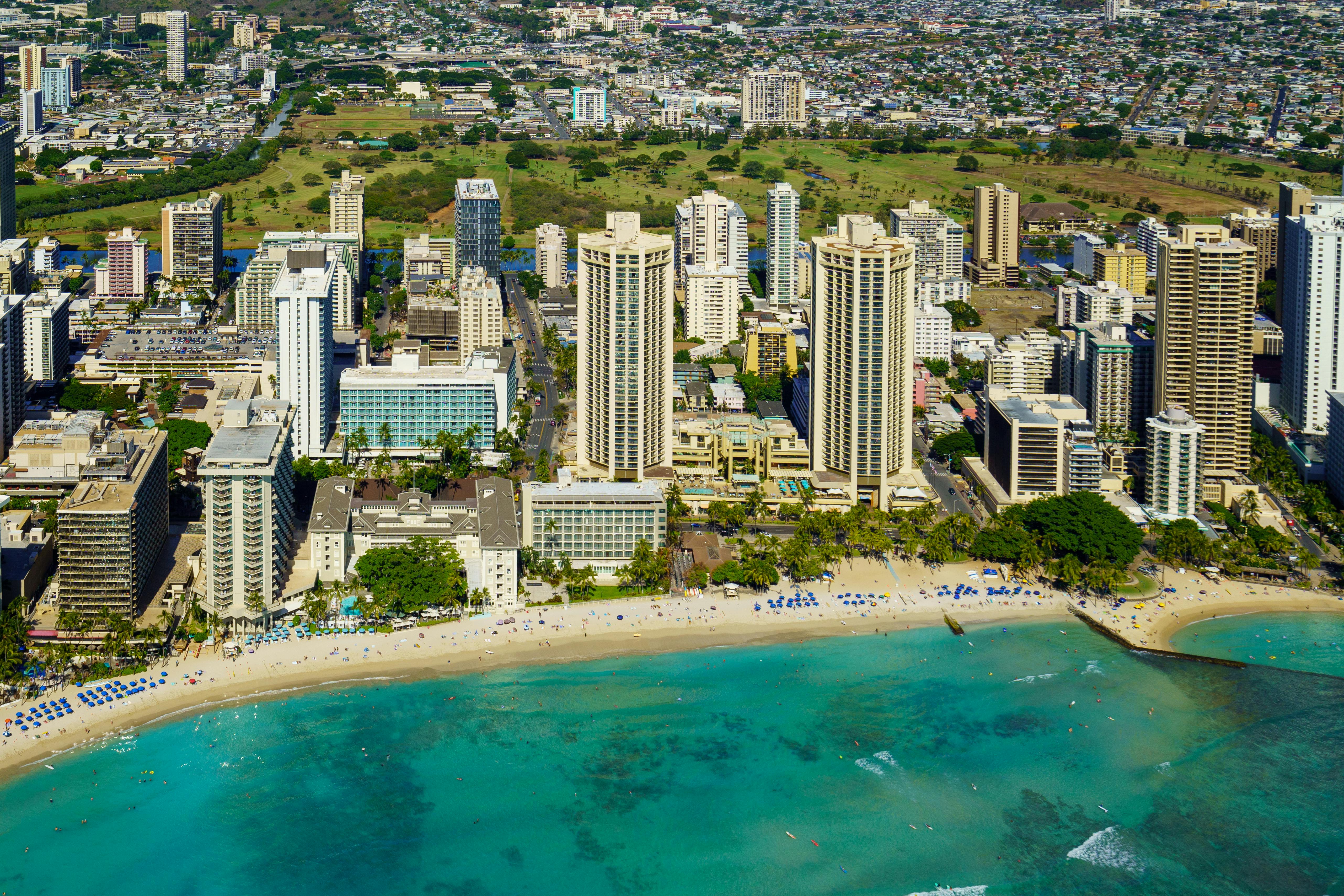 Free An aerial view of the city of honolulu Stock Photo