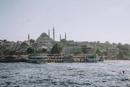 Imagine de stoc gratuită din bosphorus, cer senin, clădiri