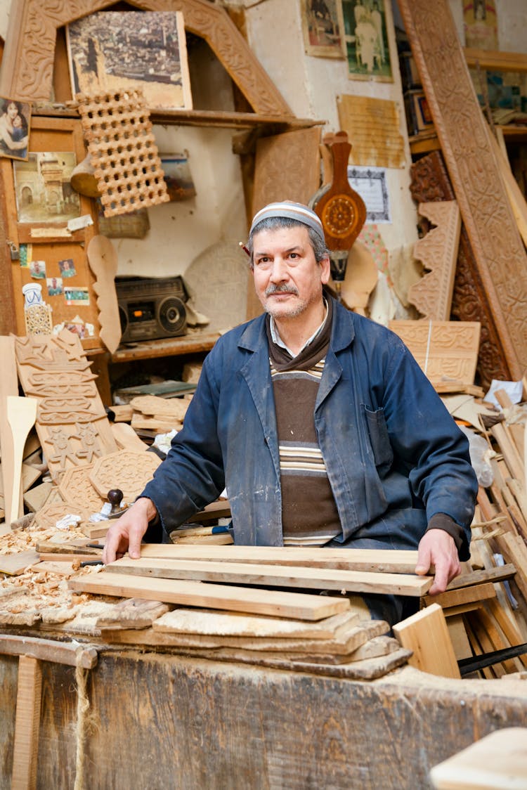 Man In Wood Workshop