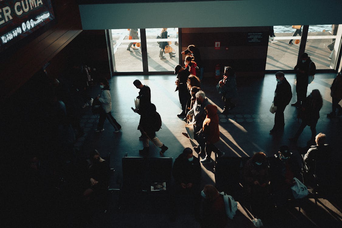 People Waiting on Ferries Station