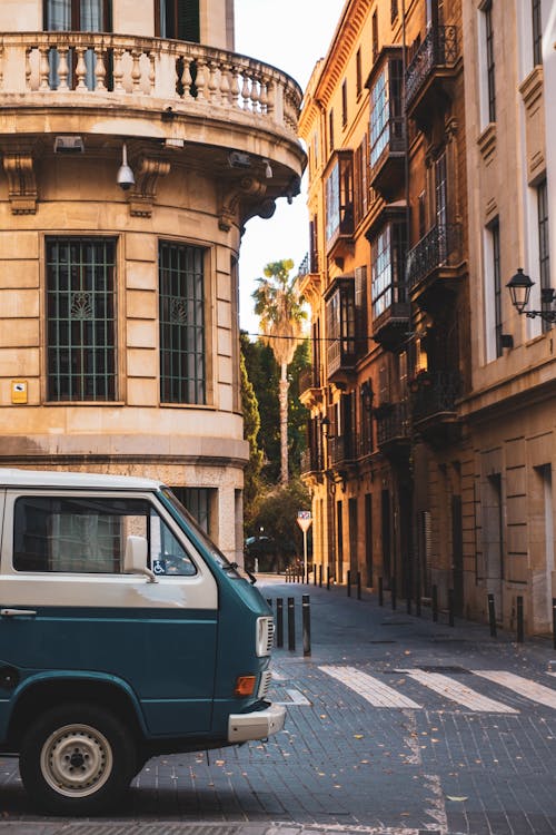 Vintage Van Parked in the Street of Mallorca 