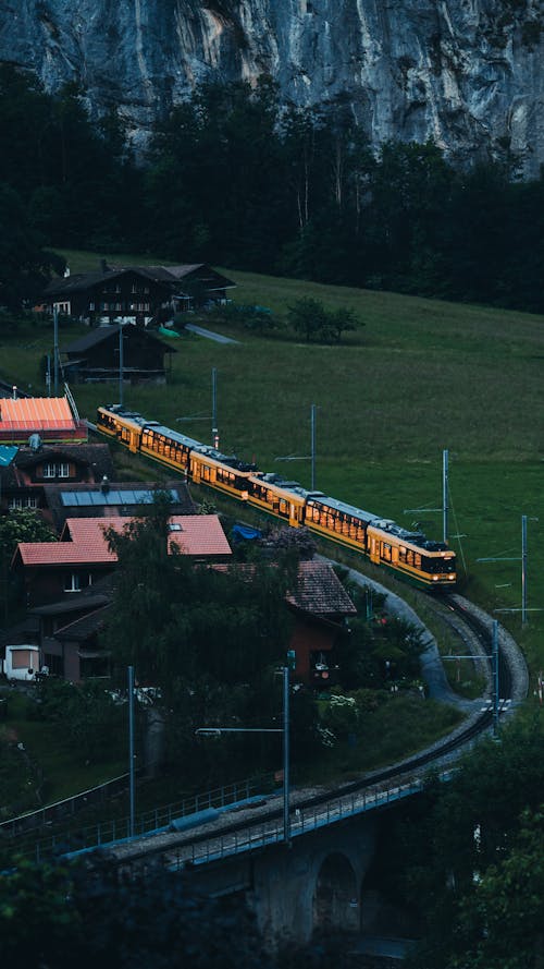 A Train in Mountains 