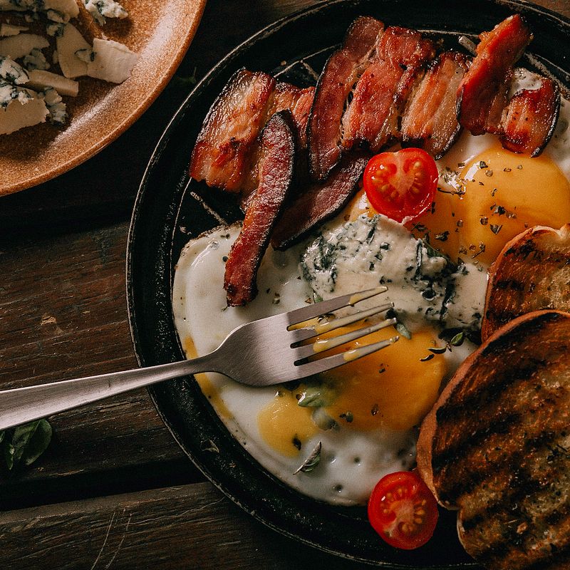 Breakfast Grilled Cheese with Egg and Bacon